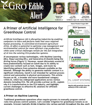 A Primer of Artificial Intelligence for Greenhouse Control